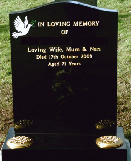 black polished granite headstones